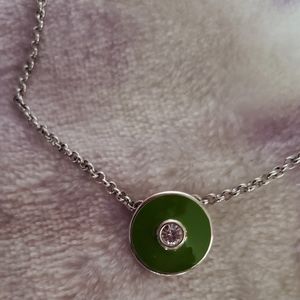 20/$30 Silver Green Necklace with Jewel